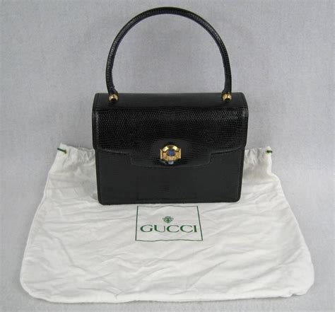 vintage gucci black leather handbag